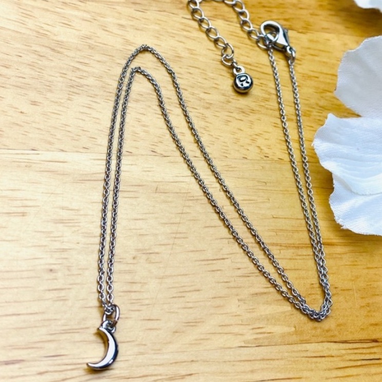 Pendant Necklace Moon Silver Stone 13$